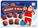 Milk chocolate Merry X-mas figures 100g