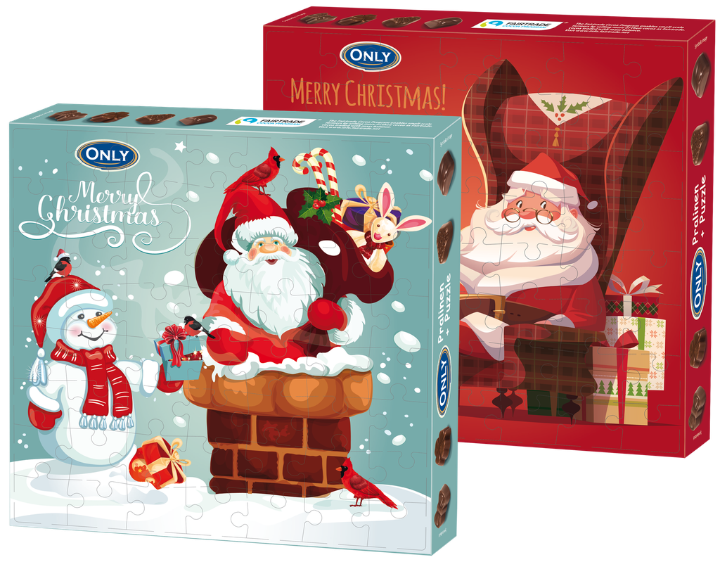 Christmas pralines with milk filling and puzzle 120g