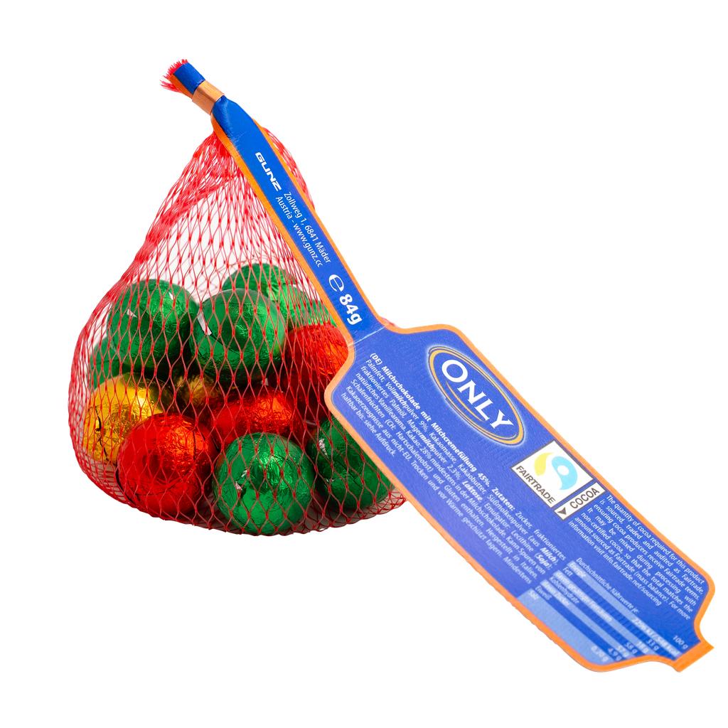 Christmas balls milk chocolate with milk cream filling 84g