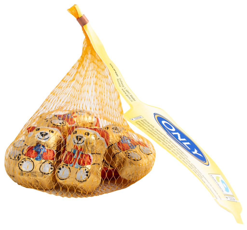 Christmas gold bears milk chocolate with milk cream filling 80g