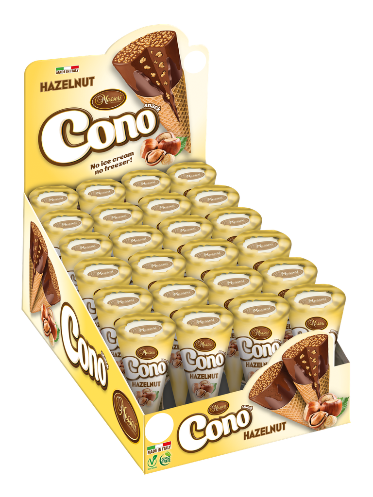Cono waffle cones hazelnut 24x25g counter display