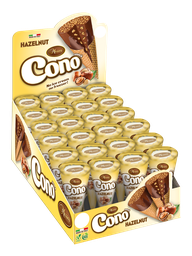 [96876] Cono waffle cones hazelnut 24x25g counter display