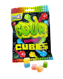 [96928] Sour Gummy Cubes Fruit gums 15x100g counter display