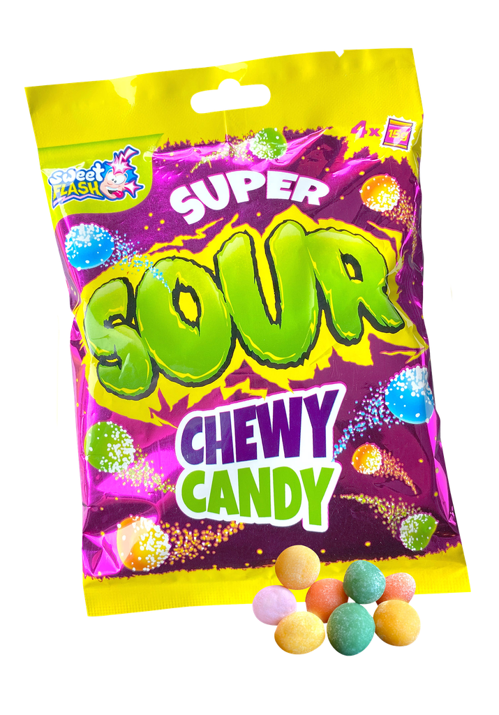 Super Sour Chewy Candy 24x60g counter display