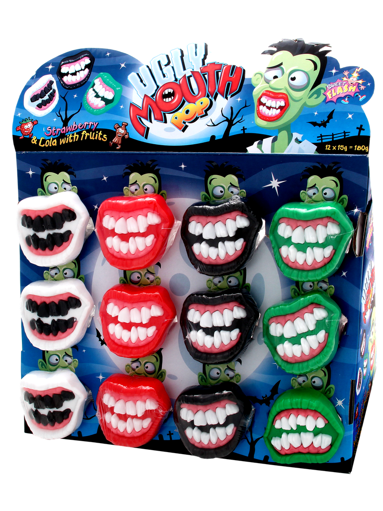 Scary dentures lollipops 12x15g counter display