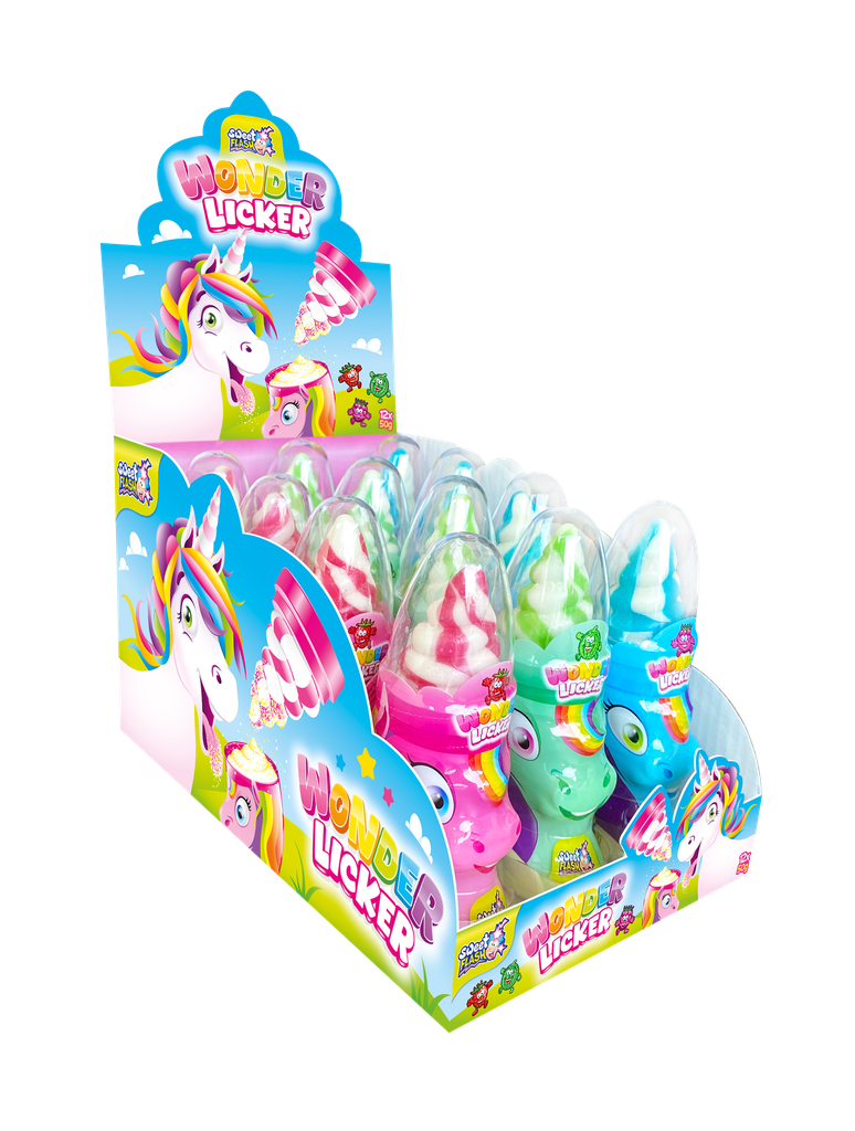 Unicorn Wonder Licker Lollipop & Powder 12x50g counter display