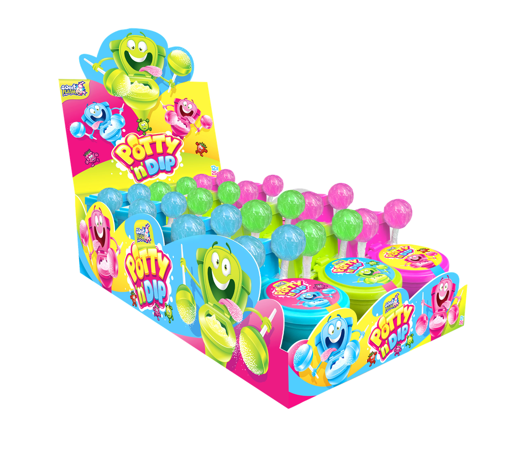 Potty n Dip Lollipop & Powder 12x25g counter display