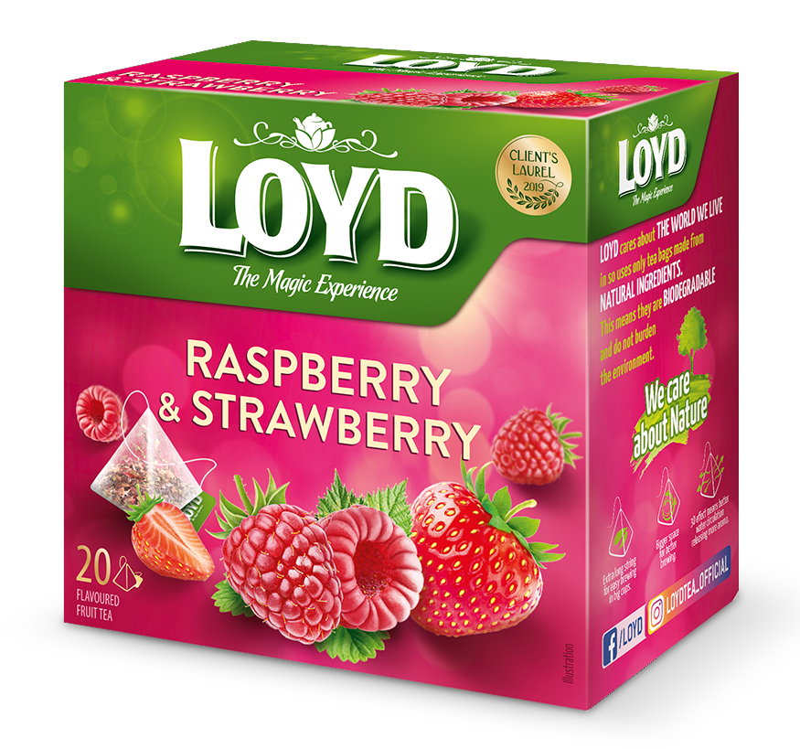 Tea raspberry & strawberry pyramid-bags 20x2g
