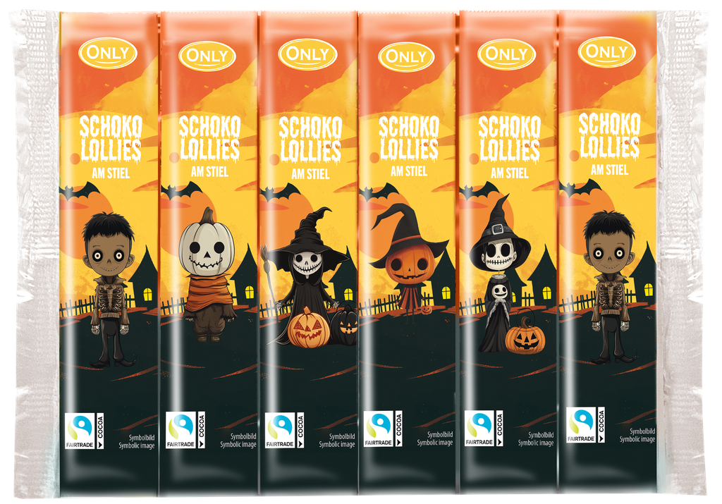Halloween milk chocolate lollies on a stick "Ghost Train" 6x13g