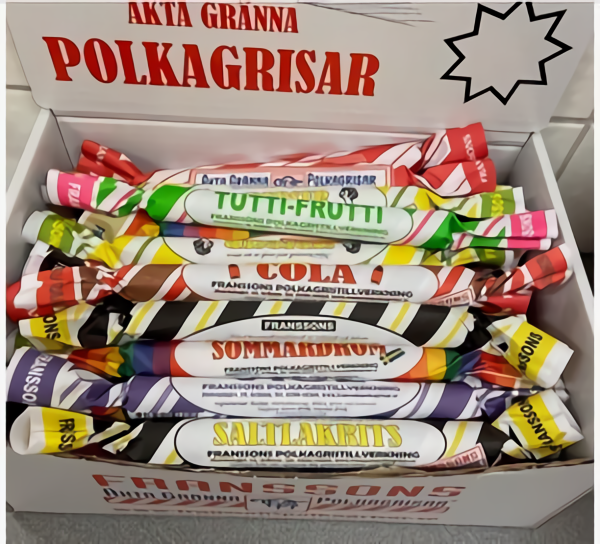 POLKAGRISSTÄNGER MIX 50G