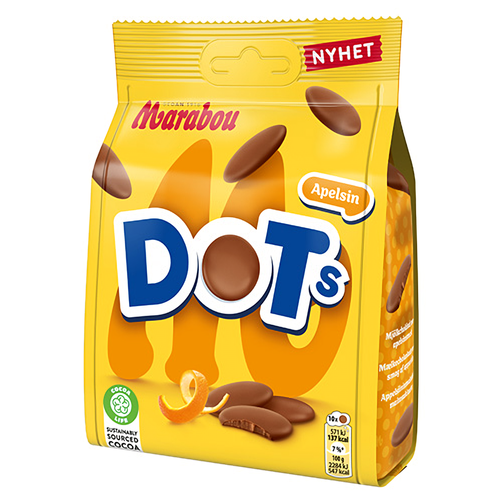 MARABOU DOTS APELSIN 120G