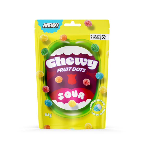 CHEWY FRUIT DOTS SOUR 85G
