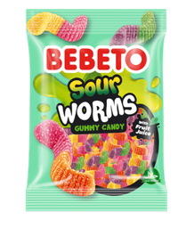[35-16272] BEBETO SOUR WORMS 12X80G