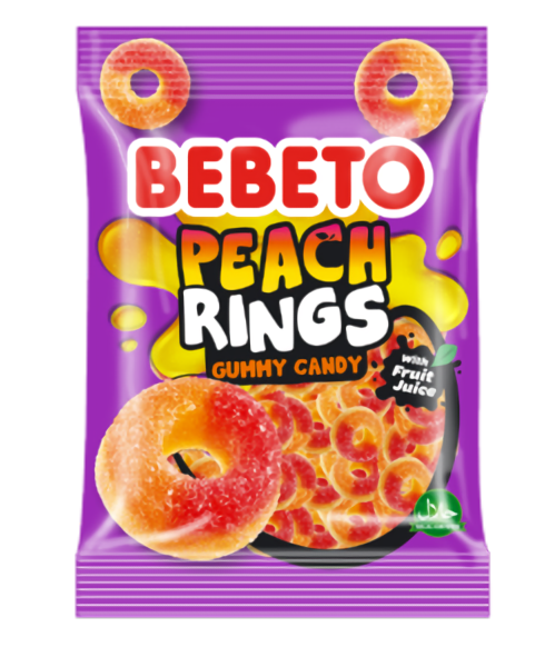 BEBETO PEACH RINGS 12X80G