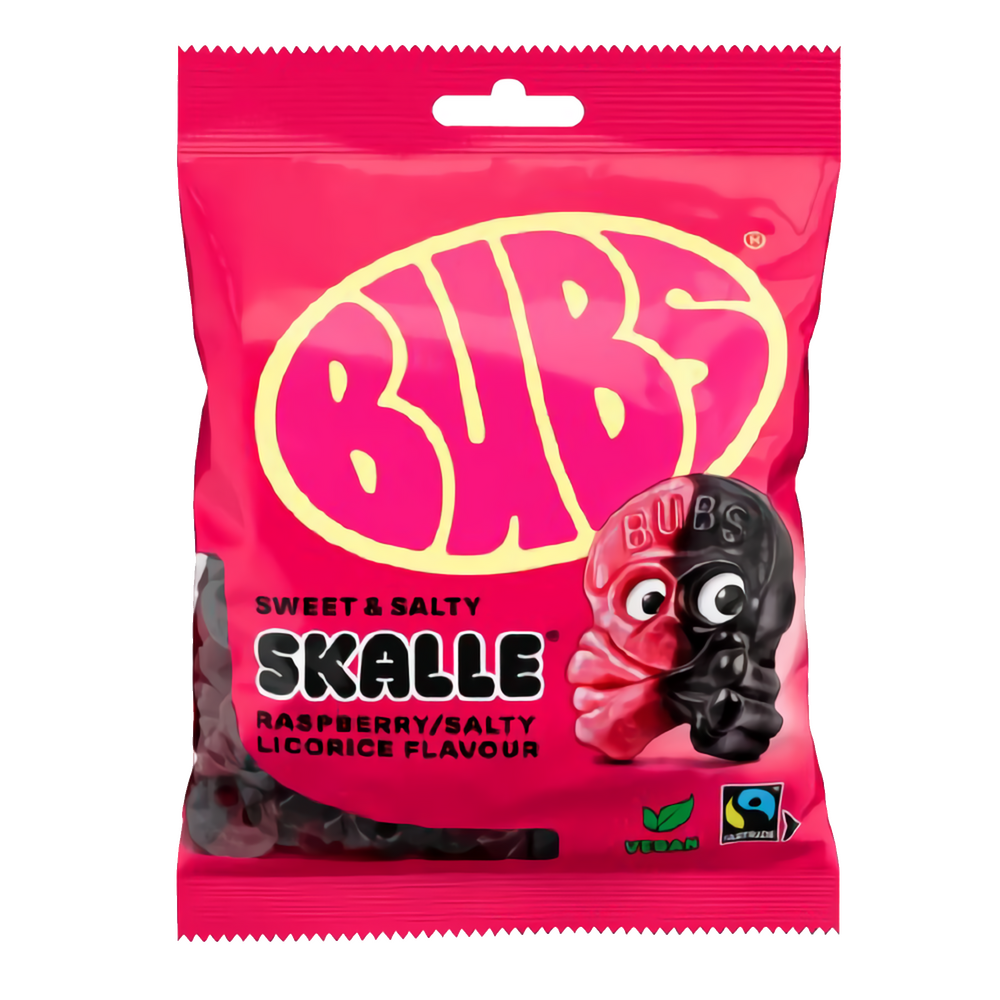 RASPBERRY SALTY LICORICE SKALLE 90G