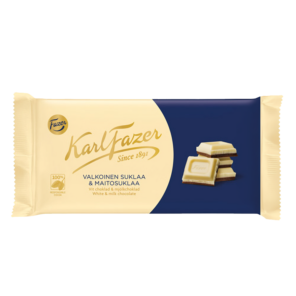 Karl Fazer Vit Choklad & Mjölkchoklad 131G