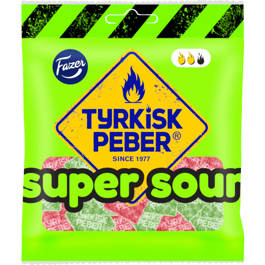 Tyrkisk Peber Super Sour 80G