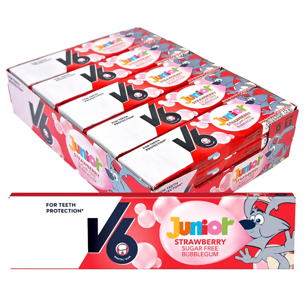 V6 Junior Bubblegum Strawberry 20x22 g