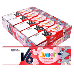 [KLIPP53108] V6 Junior Bubblegum Strawberry 20x22 g