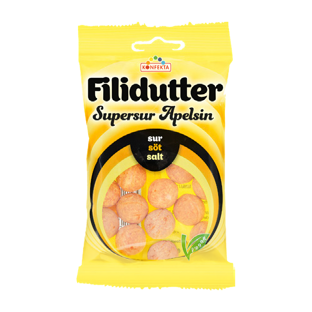 FILIDUTTER SUPERSUR APELSIN PÅSE 65G 20ST