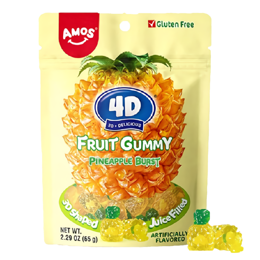 Amos 4D Fruit Gummy Pineapple 12x65g