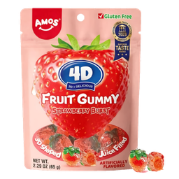 [KON230903] Amos 4D Fruit Gummy Strawberry 12x65g