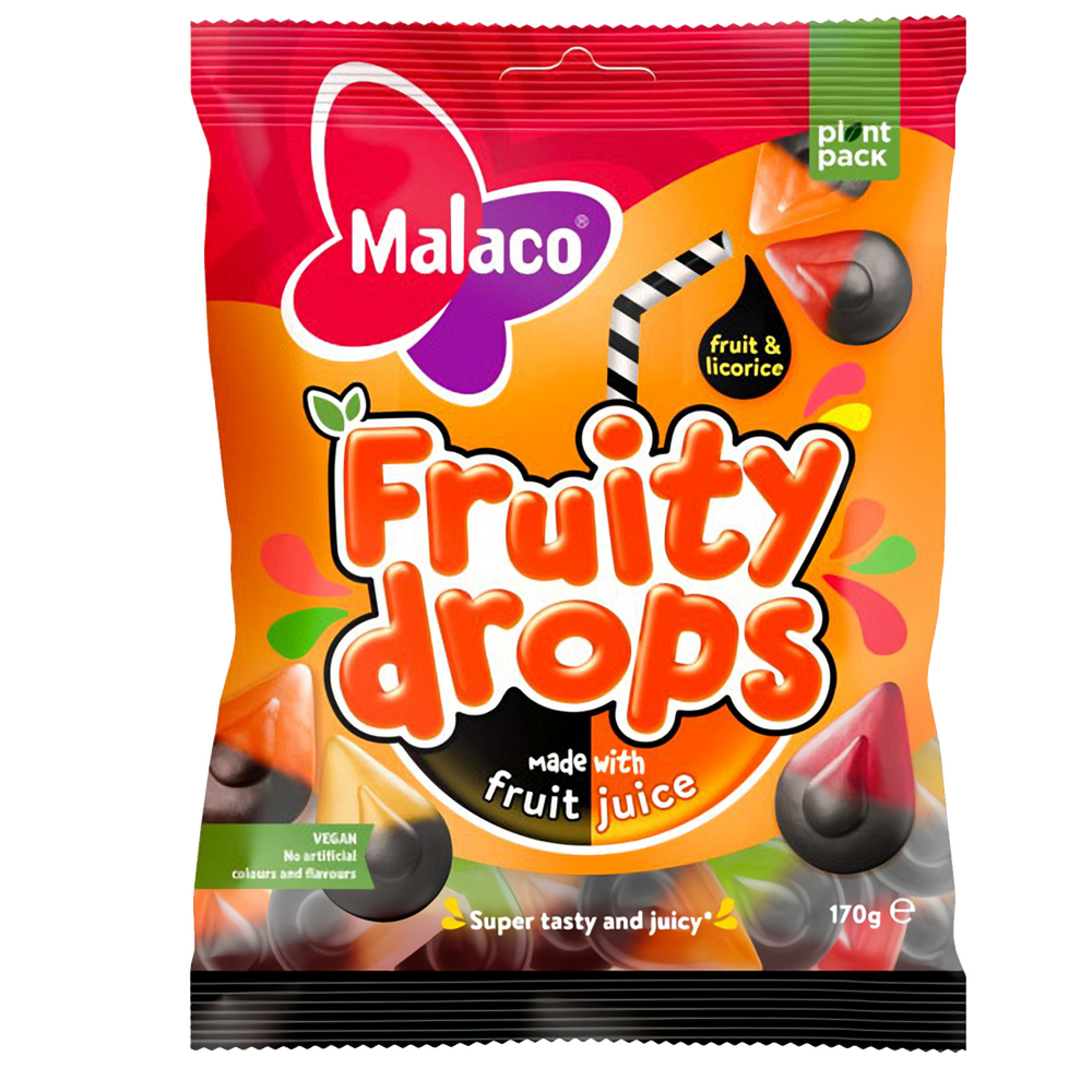 Malaco Fruity Drops Fruit & licorice 27x170g